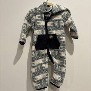 Carhartt 9m Gray and Cream baby Footie